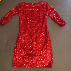 Vince Camuto sequin stunning red cocktail dress!